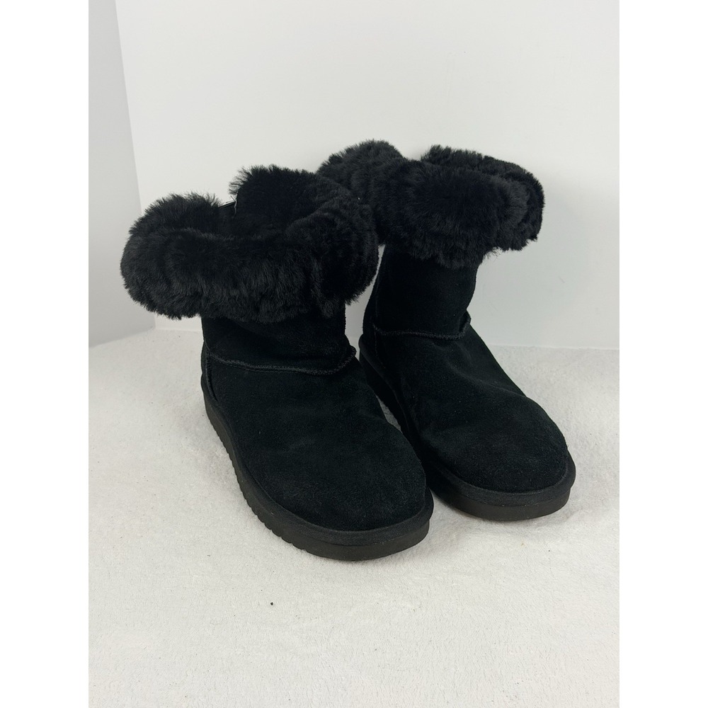 Koolaburra by UGG Women's Black Faux Fur Cuff Winter Boots US 9 Style 1108610